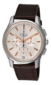 Zenith Men's 03.2110.400/01.c498 El Primero 36'000 VPH Silver Sunray Chronograph Dial Watch by Zenith