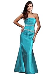 Taffeta Mermaid Sequined Fitted Prom Dress 