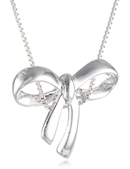 Sterling Silver Bow Pendant Necklace, 18"