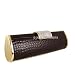 Brown Clutch - Embossed - Leather Like - Elongated / Long Metal Minaudiere - Espresso