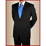 ~~ Limited Time Only ~~~ Brand New Italian Virgin Wool Super 140's Hand Tailored Jet Black Men Suit 3 Button Suits with Pefect Fit ~~~ Comfort All Day Long ~~~