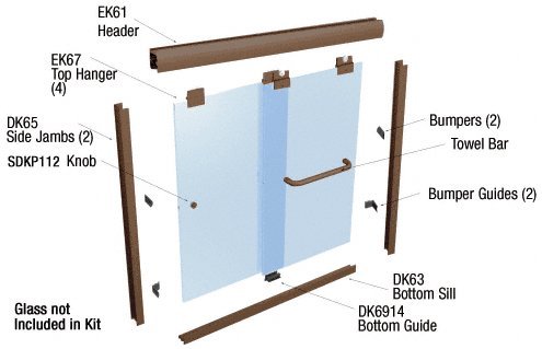CRL Oil Rubbed Bronze 60 x 72 Suite EK Series Shower Door Kit