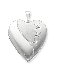 Genuine .925 Sterling Silver 20mm D/C Heart Locket. 100% Satisfaction Guaranteed.