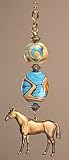Western Plains Horse Lampwork Glass Light or Ceiling Fan Pull