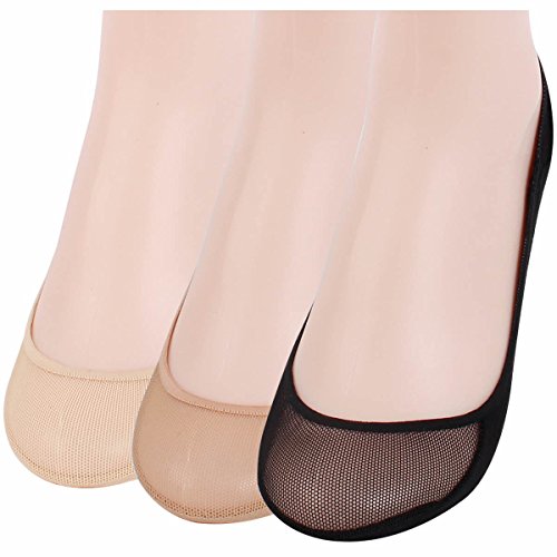 3 to 9 Pairs Womens Mesh Net lace Nosewing Fashion No Show Liner Fake Peds Socks