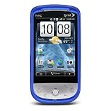 Blue Rubberized Snap on Hard Skin Faceplate Cover Case for Sprint Htc Hero Cdma