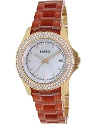 Fossil Retro Traveler Three Hand Stainless Steel Watch Metallic Coral Am4473