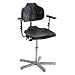 Milagon Brio 12 Series WSP1210 Polyurethane Foam Seat on Cast Aluminum Star Base Chair with Glides, Low Profile, 17"-24" Adjustment Height