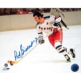 Rod Gilbert Autographed New York Rangers White Jersey Horizontal 8x10 Photograph