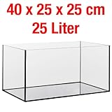 Aquarium Glasbecken 40x25x25 cm, 3 mm, rechteck, 25 Liter Becken
