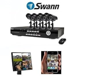Swann SW343-8PE 8-Channel Video Surveillance System - 8 x Camera, Digital Video Recorder - H.264 Formats - 500 GB Hard Drive Security Recorder Kit with 8 Channel DVR and 8 Cameras with 27 IR LEDs , VGA connection lets you connect a spare PC monitor to view your DVR instead of a TV, High quality video cameras with state-of-the-art 420 TV line CCD resolution, Night vision captures image clarity up to 50ft -15m away (SW343-8PE SW3438PE SW343 8PE)