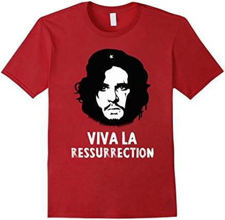 Men's Viva La Ressurrection John GoT Snow Fans T-Shirt XL Cranberry