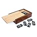 WE Games Double 6 Black Dominoes with White Dots in Wooden Case