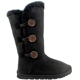 Womens Fur Lined Three Button Boots