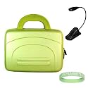 Green Eva Amazon Kindle DX Hardshell Carrying Case + Black Ebook Reader Light + Live*Laugh*Love Wrist Band!!! (Kindle DX Not Included)