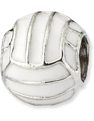 Sterling Silver Enameled Volleyball Charm Bead Fits Pandora Chamilia Biagi Bracelet