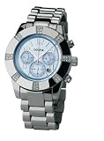 Cobra - CO109/1ACBU - Montre Femme - Quartz Analogique - Chronographe - Etanche 10 ATM - Bracelet Acier - Cadran Rond Empierr&eacute; Bleu