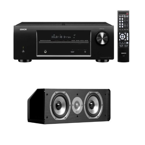 Denon AVR-1513 5.1 Channel 3D Pass Through Home Theater Receiver Plus a Polk Audio CS10 Center Channel Speaker On Sale