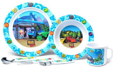 Childrens Toyshop  Toys : Bob The Builder 6Pce Melamine Tableware Set