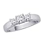 3 Diamond Wedding Band 1/2 ct. in 14K White Gold (Best, G-H Color, SI2-I1 Clarity)