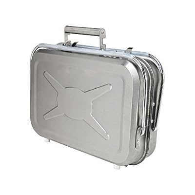 Chiefmax Portable Folding Camping Grill - Mini Stainless Steel Charcoal Barbecue Grill (Briefcase Style)