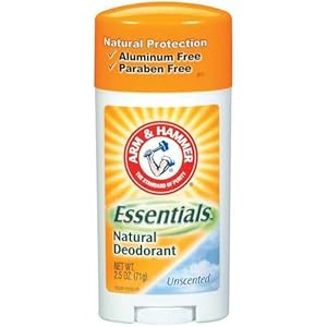 Arm & Hammer Essentials Natural Deodorant, Unscented - 2.5 Oz, 4 Pack