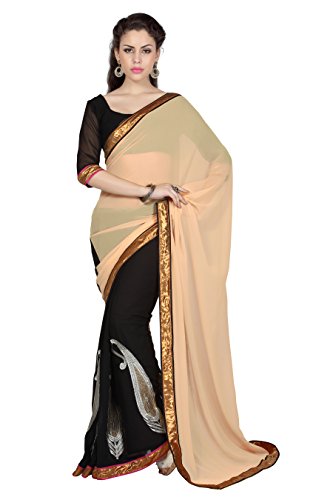 Designersareez women s faux georgette saree free size b…