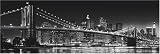 Poster New York Brooklyn Bridge B/W - Manhattan USA Amerika Brücke - Langbahnposter - Größe 158 x 53 cm