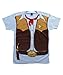 Impact Cowboy Print Men's Fitted Costume Shirt Medium Light Blue