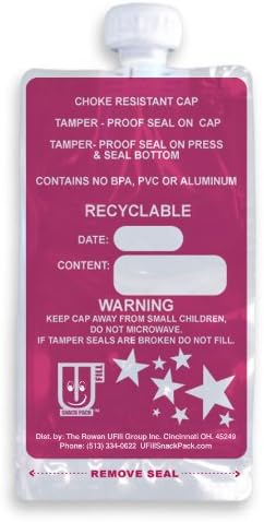 (1000-Pack) U-Fill Snack Pack Reusable Baby Food Squeeze Pouch