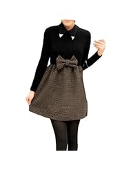 Cotton/Polyester  Geometric Print Mini Dress  With a Bow(s)