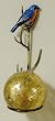 Metal Bluebird Wall D&eacute;cor with Gold Leaf Glass Gazing Globe (5 inch)