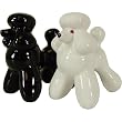 French Poodle Salt and Pepper Shakers- 1 Black and 1 White