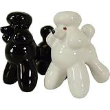 French Poodle Salt and Pepper Shakers- 1 Black and 1 White