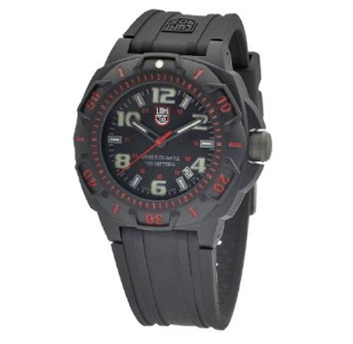 Luminox Men's 0215.SL Sentry 0200 Black Dial With Red Markings On The Outer Bezel Watch