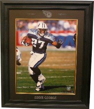Eddie George unsigned Tennessee Titans 16x20 Photo Custom Logo Framed - Framed NFL Photos, Plaques and Collages