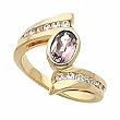 14K Yellow Gold Morganite and Diamond Ring