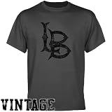 NCAA Long Beach State 49ers Charcoal Distressed Logo Vintage T-shirt