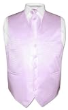 Men's Dress Vest  NeckTie VIOLET Horizontal Striped Woven Design Set for Suit or Tuxedo