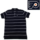 Philadelphia Flyers NHL Classic Pique Stripe Polo Shirt (Black)