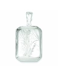 Genuine .925 Sterling Silver Diamond-Cut Rectangular Locket 7 Grams. 100% Satisfaction Guaranteed.