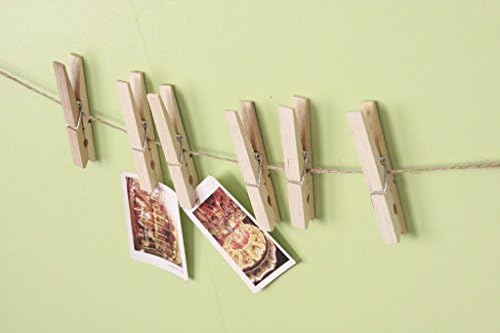 Donna 100pcs Creative Small Wood Clip Hangit Photo Display Photo Clips Card Clip Clothes Clip 0.47"*3.5"