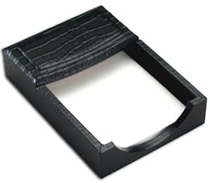Black Crocodile Embossed Leather Memo Holder