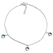 Sterling Silver Three-Drop Briolette Aqua Cubic Zirconia Anklet