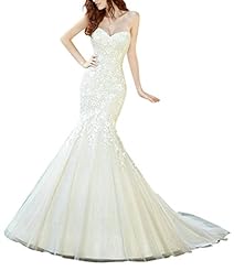 Tulle Mermaid Lace-Up Sequined Wedding Dress 