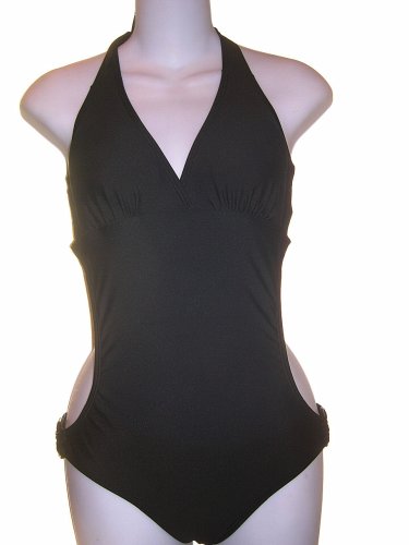Womens Marina West Black 1-piece Monokini Bikini Swimsuit