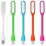 AFUNTA 5 pcs Mini USB LED Light Adjust Angle Portable Flexible Led Lamp with usb for powerbank PC Laptop Notebook Computer keyboard outdoor Energy Saving Gift Night Book Reading Lamp