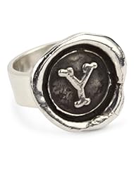 Pyrrha "talisman" Sterling Silver Initial Ring