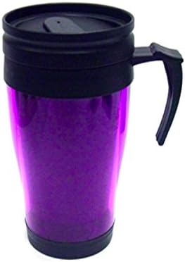 Coffee MUG HilaLink Camping Cup 16oz Travel With Holder Hot and Cold Beverages Insulated (Purple)