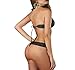 AnHua Womens Sexy Perspective Nightwear Sleepwear Lingerie Set Lace Lingerie for Sex, Black, One Size